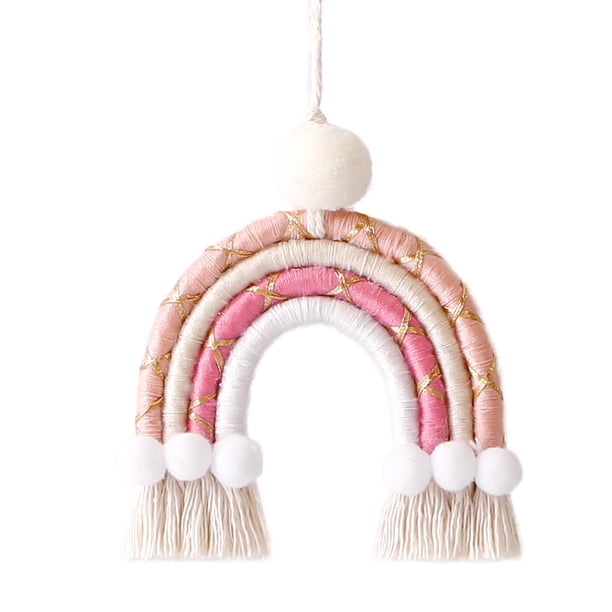 1 Uds. Colgante de coche de felpa arcoíris, accesorios decorativos para tejer en interiores.