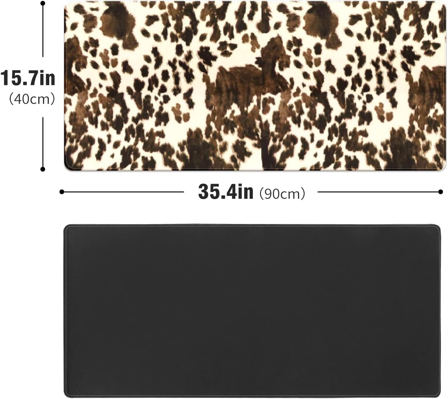 Brown Western Cow Print Desk Mat, Desk Accessory, Cute Workspace, Trendy Workspace, Trendy, 35.4x15.7in Large Gaming Mouse Pad, Cute Desk Topper, Pretty Desk Pad