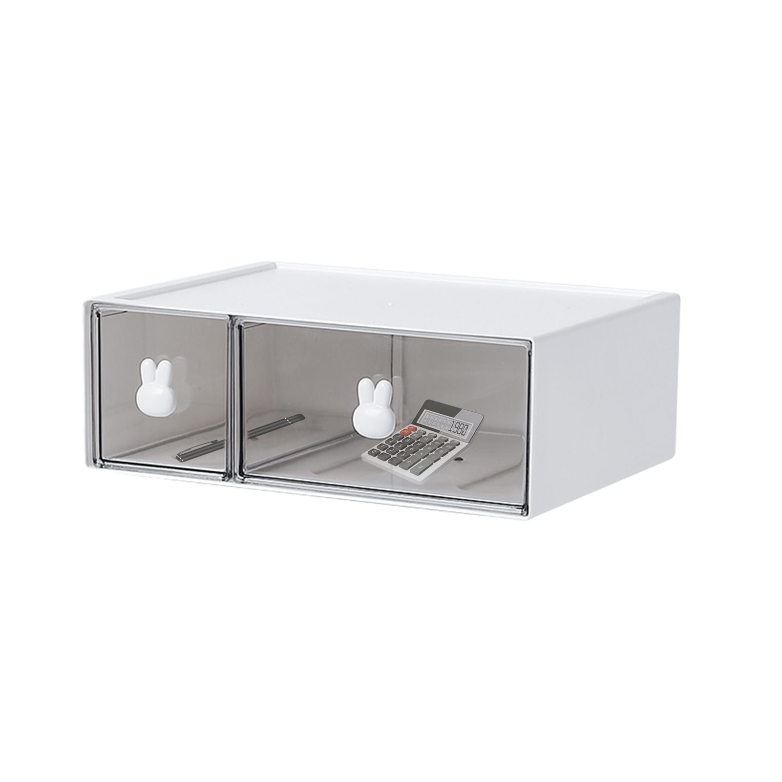 Stationary Organizer, Rabbit Handle Desk Storage Box, Stationery Box, Desktop Stationery Storage Box, Desk Organizer, Makeup Organizer Drawers