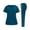 Blue, variant on Women Scrub Set V-Neck Short Sleeve Pocket Top with Long Pants Nursing Uniform Quick Dry Moisture Wicking Workwear for Nurse CNA Caregiver （1PC Top + 1PC Bottom）