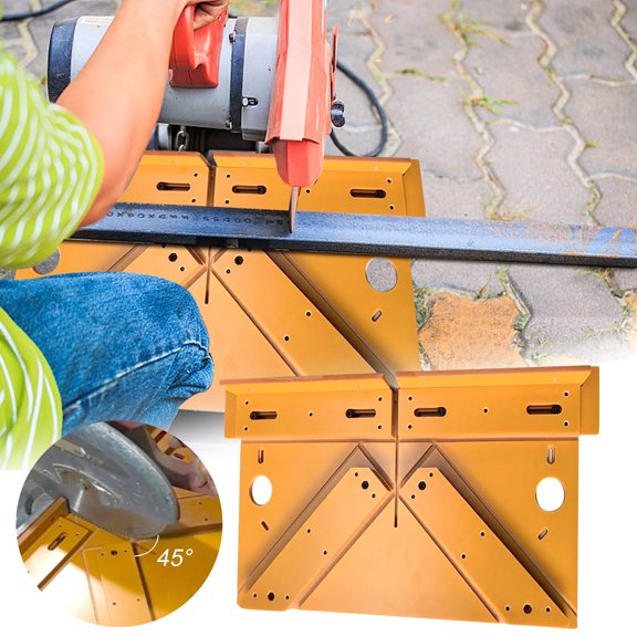 45-Degree Angle Cutting Guide for Door & Window Trims - Fits Most Aluminum Cutting Saws - 45° & 90° Angle Guides - 8mm Thick Durable Construction - 47x25cm Size - Professional & DIY Use