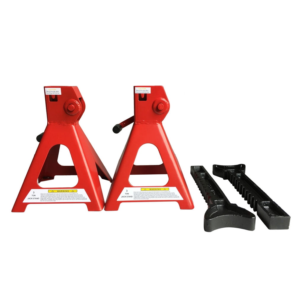 Ktaxon 3 Ton Jack Stands, Set of 2, Locking Lifted Trucks Car Auto RV Trailer Stand, Red