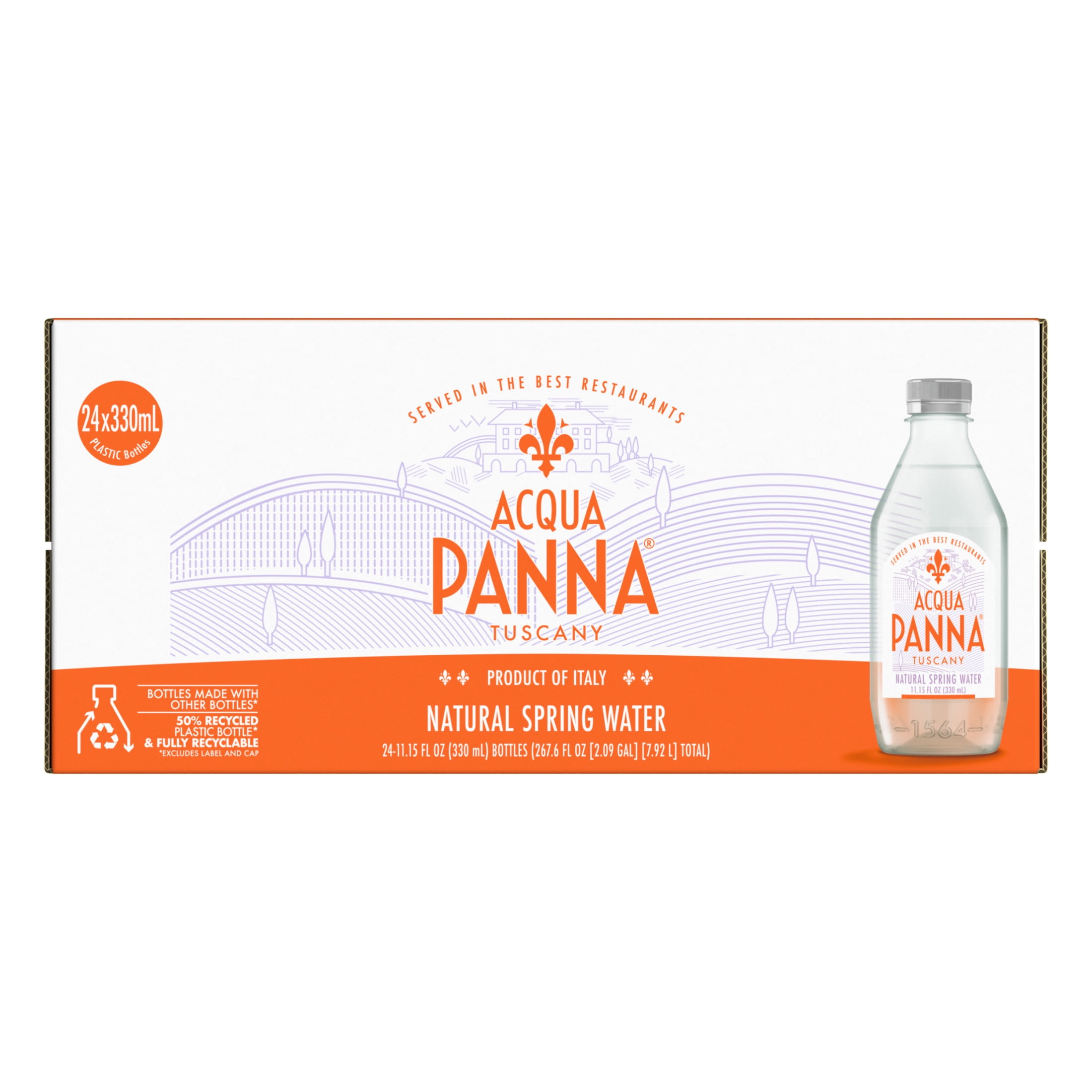Acqua Panna Natural Spring Water, 11.15 fl oz Plastic Water Bottles, 24 Count