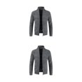 thumbnail image 2 of relayinert Stay Warm And Comfortable Knitted Sweater Cardigan Multiple Sizes Available Knitted Sweater For Men dark grey M 2Set, 2 of 6