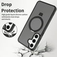 thumbnail image 3 of Asuwish Phone Case for Samsung Galaxy S25 FE 5G Tempered Glass Screen Protector Magnetic Folding Stand Frosted Translucent Rugged Shockproof Protective Cell Cover S 25 EF AI S25FE 25S Women Men Black, 3 of 7
