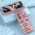 thumbnail image 5 of Case for Samsung Galaxy Z Fold 3 5G, Z Fold 3 Case Clear Plating PC Cover with Hinge Protection, Build-in Tempered Glass Screen Protector Anti-fingerprint Full Body Protection, Rosegold, 5 of 6