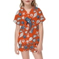 thumbnail image 2 of JAJAHO Silk Pajamas For Girls 2 Piece Sets Ocean Animals Printed Short Sleeve Sleepwear Shorts Set For Kids 2-13Y, 2 of 4