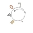 thumbnail image 2 of Delight Jewelry Silvertone Mini Smiley Face Multi-Colored Crystal Love Charm Bracelet, 2 of 5