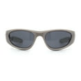 thumbnail image 6 of Retro Classy Oval Wrap Around Vintage Sport Soft Arm Tip Plastic Sunglasses Beige - Black, 6 of 7