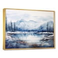 thumbnail image 3 of Designart "Summit Serenity Blue and White Japan Mountains" Oversized Landscapes Framed Wall Art - Traditional Blue Japan Living Room Framed Canvas Art, 3 of 7