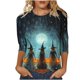 thumbnail image 2 of Heisall Womens Tops 3/4 Sleeve Round Neck Loose Casual Blouses Halloween Print Tshirts Festive Fashion 2025 New Arrival, 2 of 5