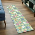 thumbnail image 3 of Runner Rug 2'x6', Easter Bunny Washable Non-Slip Hallway Runner Rugs, Colorful Eggs Spring Leaves Daisy Yellow Green Check Bedside Rugs Floor Mats Carpet Runners for Kitchen Bathroom Laundry Room, 3 of 8
