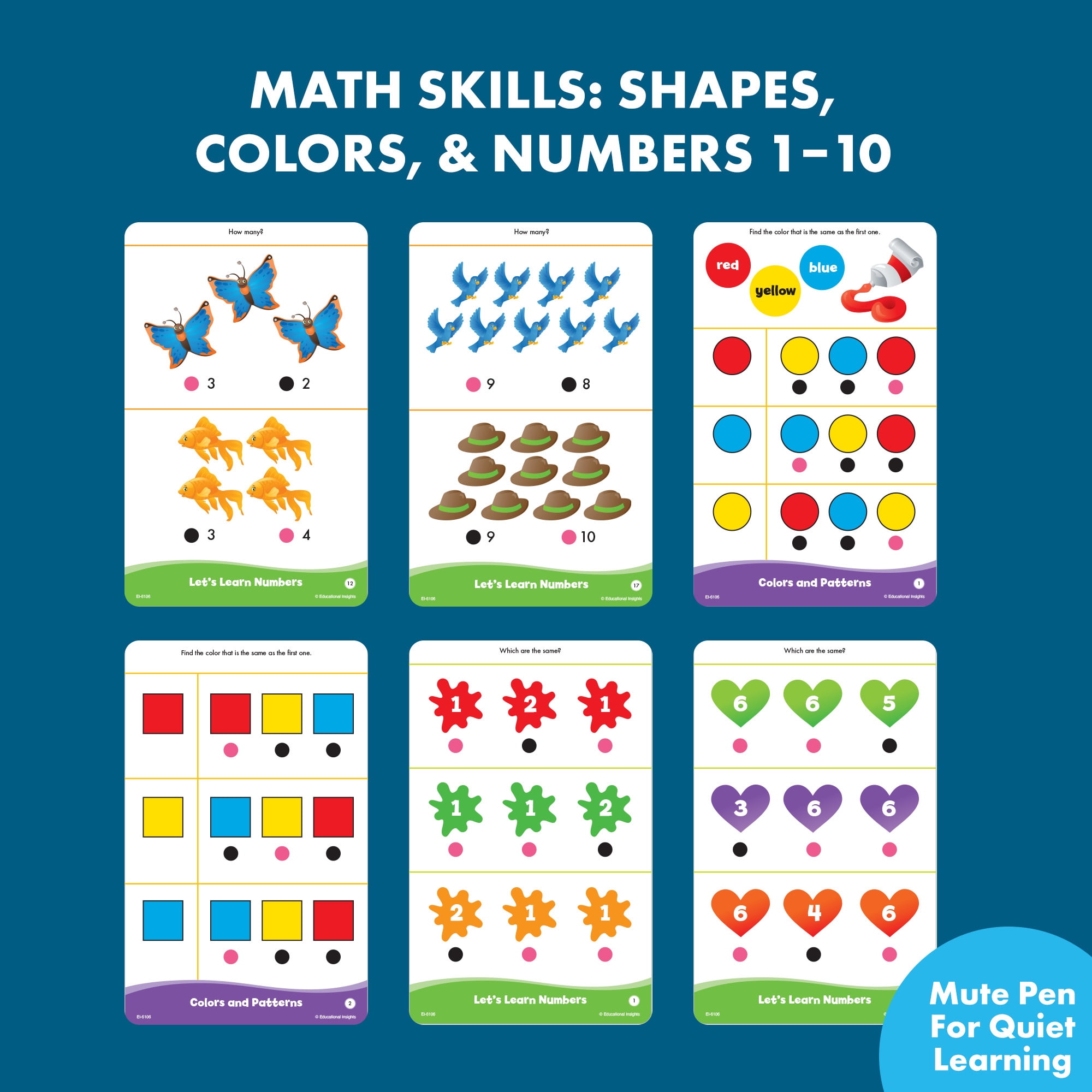 Educational Insights Hot Dots Getting Ready For School! Set, Interactive Toddler Workbooks, 4+