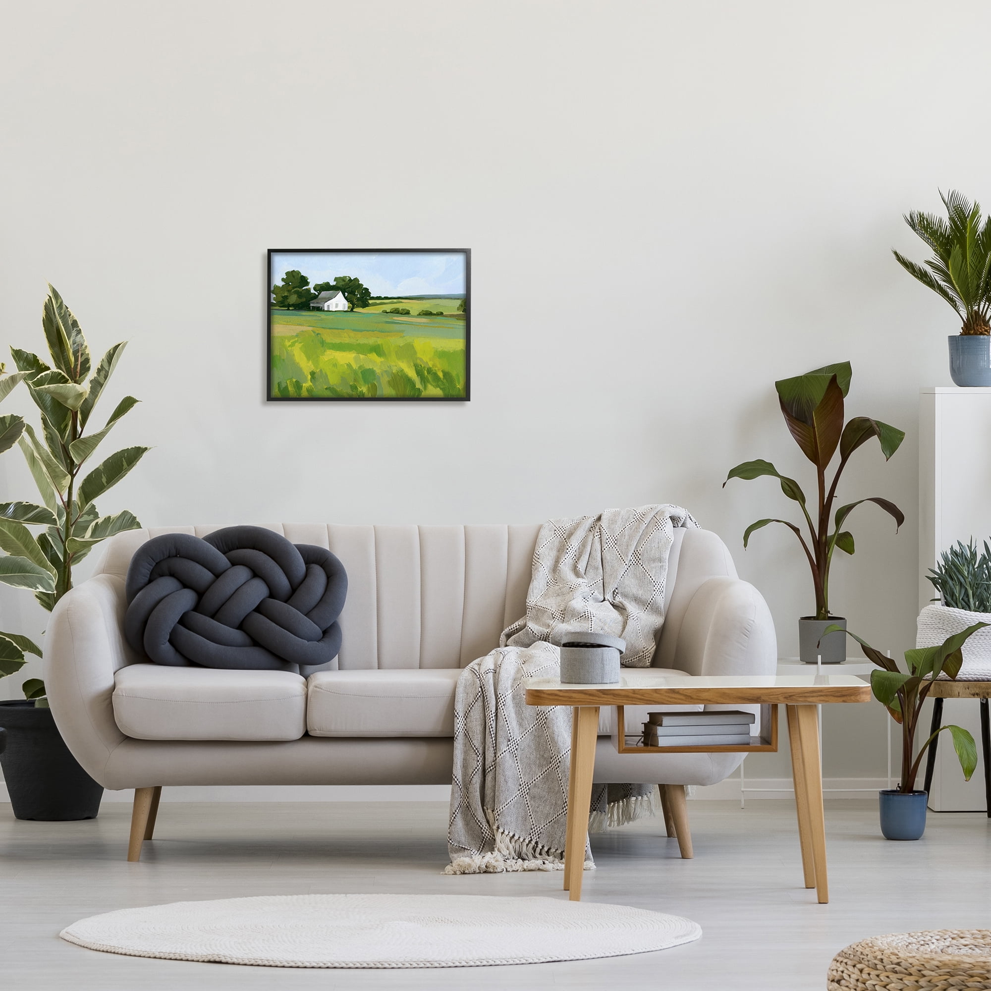 Stupell Rural Barn Abstract Scenery Landscape Painting Black Framed Art Print Wall Art