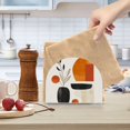 thumbnail image 2 of Yayeee Napkin Holder for Table Set of 2 Kitchen Paper Tissue Organization, White Abstract Shapes, 2 of 8