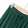 thumbnail image 7 of Olyvenn Women Pleated Wide Leg Palazzo Pants Drawstring Lounge Loungewear Bottoms Culottes Work Business Casual 2025 Clothes Army Green XL, 7 of 7
