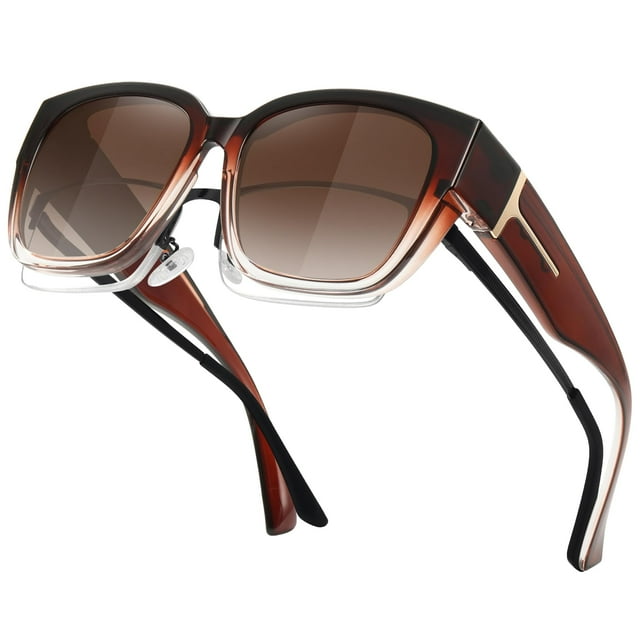 Gafas de Sol Polarizadas MEETSUN UV400 Marrón Para Usar Sobre Lentes