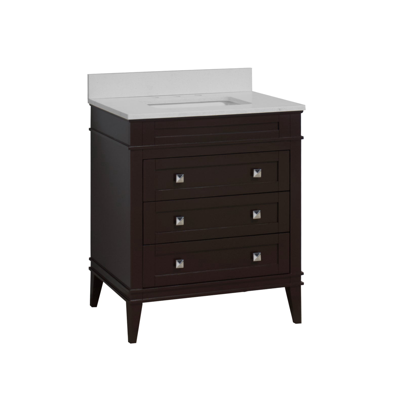 Eleanor 30" Bathroom Vanity with Chocolate Cabinet and Quartz Top