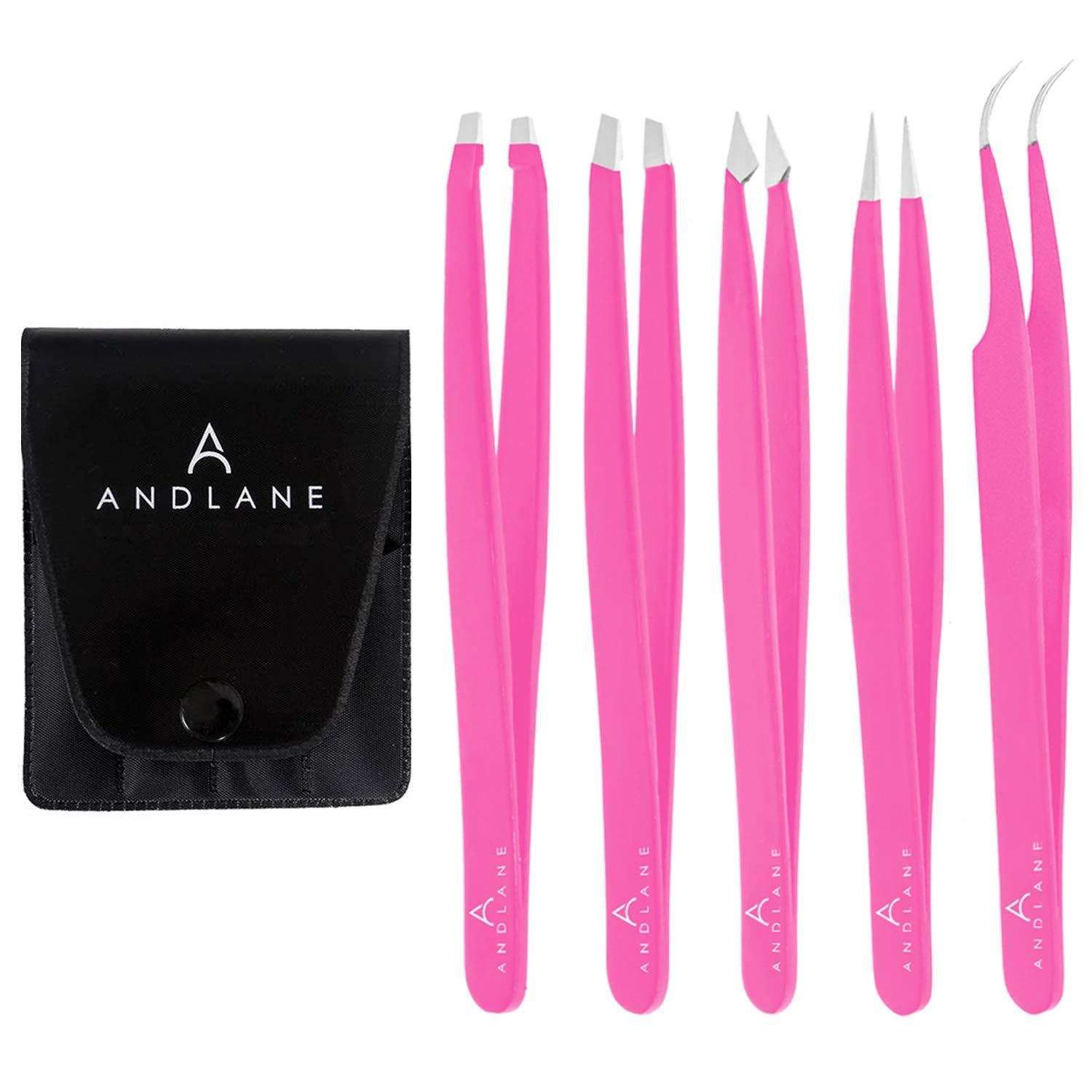 Andlane Tweezers Set Professional Stainless Steel 5Piece Precision