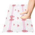 thumbnail image 2 of Pink Bows Stripes Hearts Valentine Plush Carpet Non Slip Runner Rug Absorbent Bath Mat 39" x 20", 2 of 8