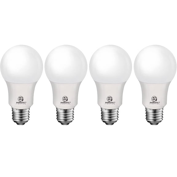 ENERGETIC A19 LED Light Bulb,40W Equivalent 5W, Non-Dimmable,450lm,5000K,E26 Medium Base,UL Listed,4-Pack