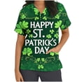 thumbnail image 3 of BiZtdJrK Dollar Sales 2025 Happy St. Patrick's Day Scrub Tops for Women Short Sleeve Nurse Uniform T Shirt Funny Shamrock Graphic Tees Blouses with Pocket Multicolor M, 3 of 6