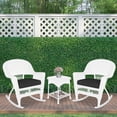 thumbnail image 4 of Jeco 3pc Rocker Wicker Chair Set in White with Black Cushion, 4 of 12
