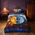 thumbnail image 2 of Homewish Sun and Moon Print Twin Duvet Cover, Oil Painting Style Twin Bedding, Black Reversible 2 Pieces, 1 Duvet Cover and 1 Pillowcase, 2 of 5