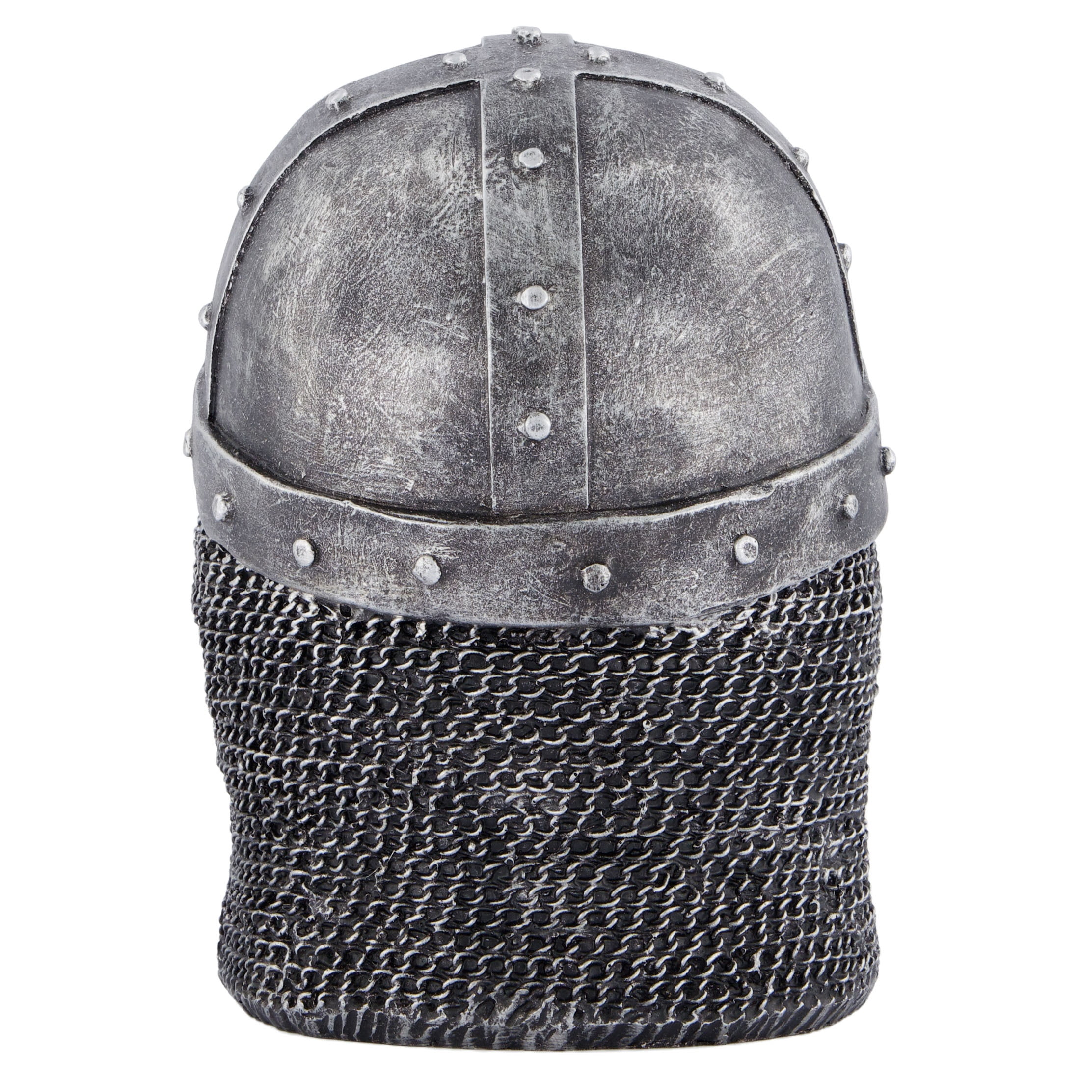 Skull with Knight Helmet Decoration, Gray and White, 7.7", Halloween by Way To Celebrate