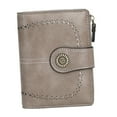 thumbnail image 4 of Cartera para mujer, tarjetero de piel sintética, monedero de regalo para citas, compras y negocios. Gris, 4 of 9