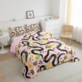 thumbnail image 3 of Homewish Spooky Snake Bedding Comforter Set,Rustic Leaves Twin Comforter Sets,Pink Purple Bedding Set For Boys Girls,Super Cozy Room Decor Reversible,2 Pieces, 3 of 8