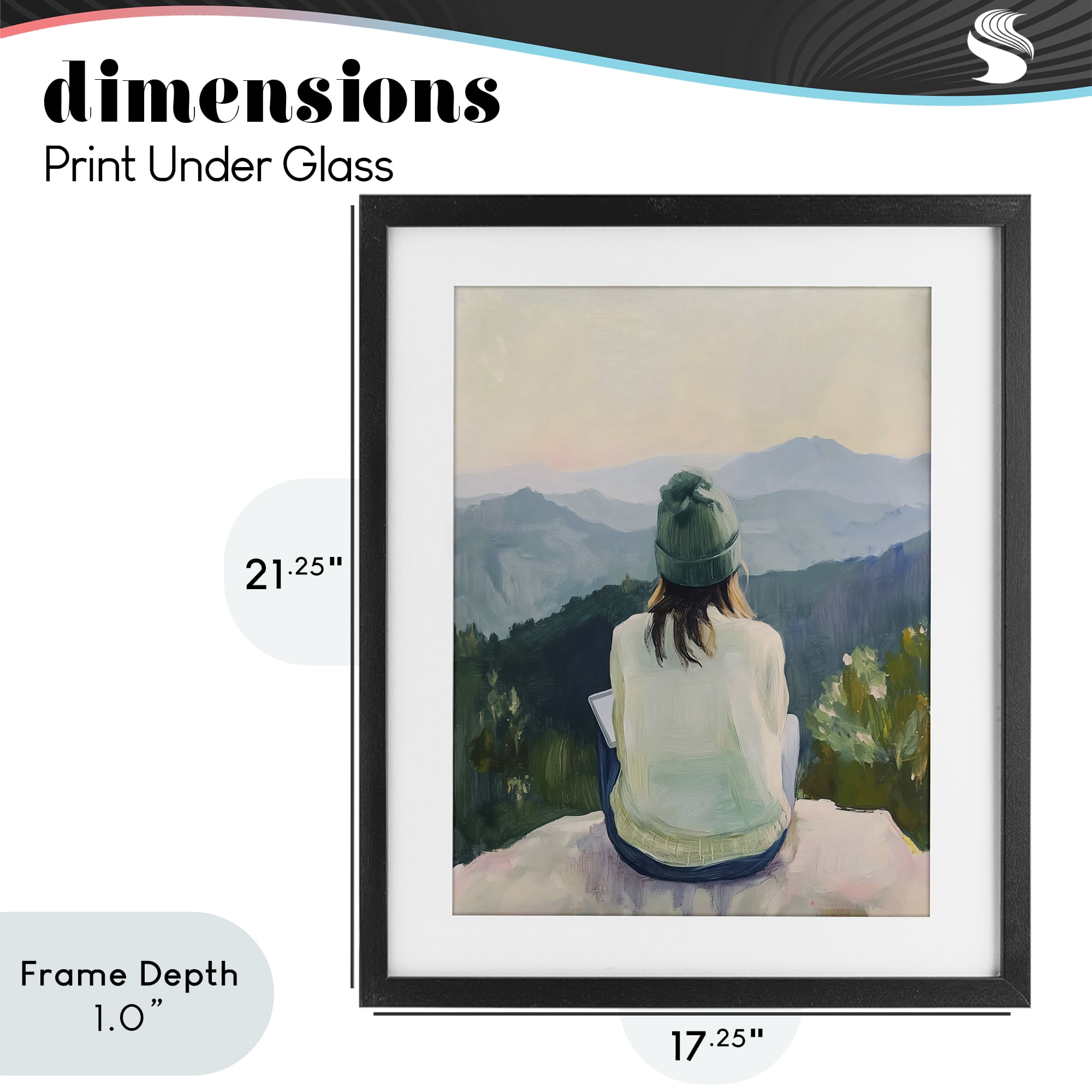 Stupell Industries Mindful Solitude Meditation View Black Framed Print Under Glass, design by The Prints Vibe