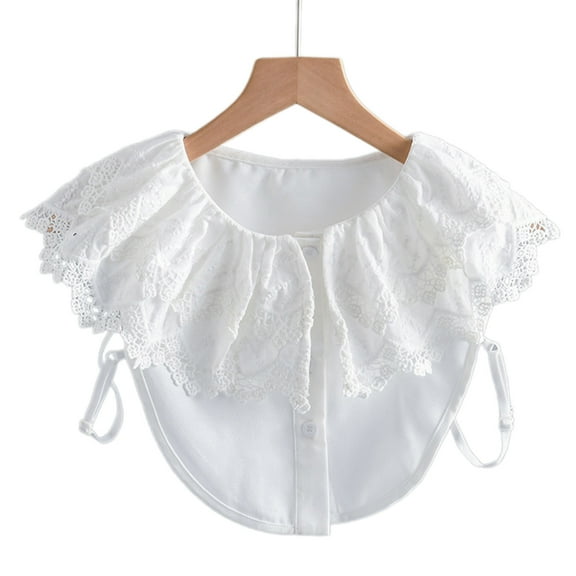 Detachable False Collar Girls Ruffled Flower Shawl for Sweater or Dress