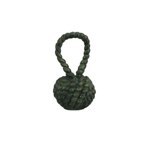 Handcrafted Model Ships K-49007-bronze 10 in. Cast Iron Sailors Knot Door Stopper - Antique Bronze