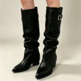 thumbnail image 6 of Elegant Mid Calf Boots With Sleek Finish And Side Buckle Detail for Fall Wear, 6 of 7