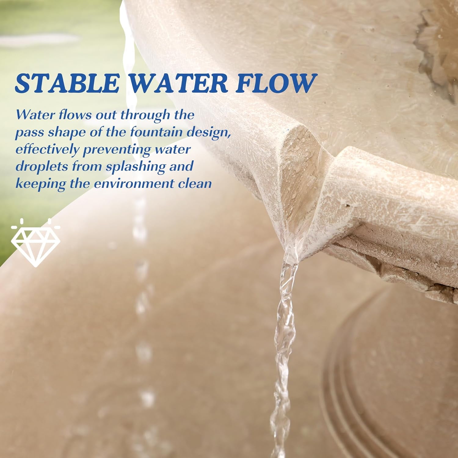 MAGIC UNION Outdoor Garden Water Fountains, 48.4" H Italian Style Fountains and Waterfalls Outside, 3-Tier Large Bubbler Cascading Indoor Floor Water Fountain Features with Pump for Home Yard Decor
