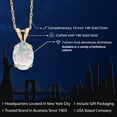 thumbnail image 2 of Gem Stone King 1.00 Ct Oval Cabochon White Simulated Opal 14K Yellow Gold Pendant with Chain, 2 of 6