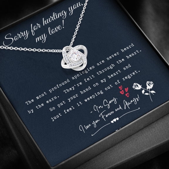 Sorry For Hurting You Necklace, Forgiveness Gift, Apology Her, I'm Sorry Her, Gift to Say Your Sorry, Apology Jewelry, White Love Knot Necklace