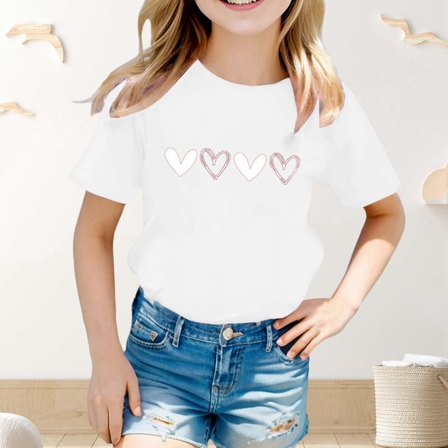 T-Shirt Décontracté Cool à Imprimé Graphique de la Saint-Valentin pour Enfants et Jeunes