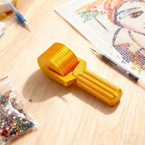 Diamond Art Roller Diamond Painting Tools Essential DIY Craft Tool for Rhinestone Embroidery Easy-Grip Hand Roller Detachable Diamond Painting Tools and Accessories (Metallic Yellow)