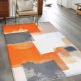 thumbnail image 2 of 4'x6' Area Rugs, Burnt Orange Gray Indoor Outdoor Area Rug for Living Room Bedroom, Modern Abstract Oil Painted Geometric Washable Bathroom Rugs Kitchen Floor Carpet Mats Home Decor Aesthetic, 2 of 8