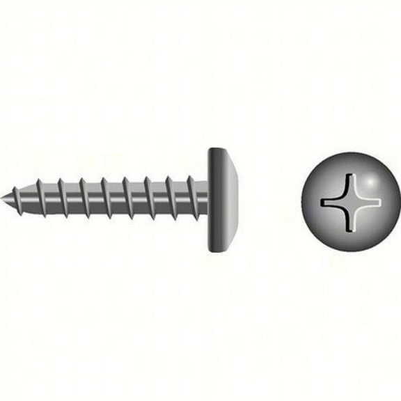 SeaChoice  00887; #10X 1-1/2 Phillips Head Pan Sheet Metal Screw Stainless Steel 100/ B