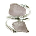 thumbnail image 1 of Natural Rose Quartz Ring, Rough Quartz Gemstone Ring, Birthstone, Double Stone, 925 Sterling Silver, Womens Ring, Christmas, Thanksgiving, Handmade, Statement Jewelry, Rough Gemstone Jewelry, 1 of 5