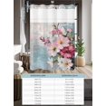 thumbnail image 6 of No Hook Cloth Fabric Shower Curtain with Snap in Liner, Spring Floral Waterproof Shower Curtains Set with See Through Top Window, Vintage Flowers Pastoral Retro Botanical Bath Curtains Shower 66"x72", 6 of 6