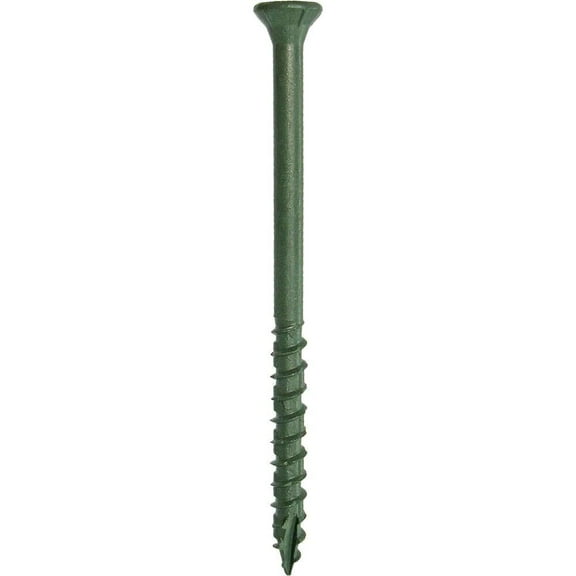 3 In. Green Exterior Self-Starting Star Flat-Head Wood Deck Screws #9 (1 Lb./73 Pcs)