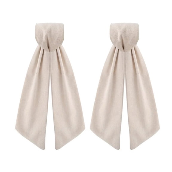 OIUR 2 Pcs Wreath Sash for Front Door Blank Satin Wreath Sash Embroidery Monogram Plain Ribbon Accessories for Xmas Party Yard Doorway Indoor Outdoor Wall Decor