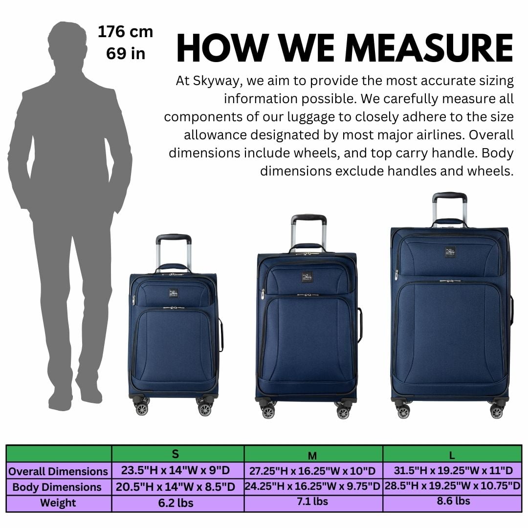 Skyway Luggage Epic Softside 20" 8 Wheel Carry-On Spinner, Adult