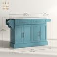 thumbnail image 3 of HOMCOM Kitchen Island with Storage, Rolling Kitchen Cart, Light Blue, 3 of 10