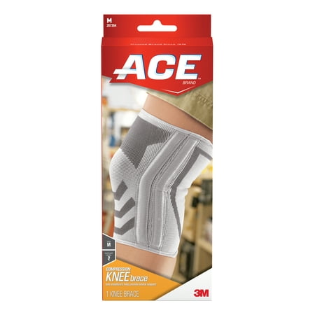 ACE Compressed Knee Brace with Side Stabilizers, Medium, America's Most Trusted Brand of Braces and Supports, Money Back Satisfaction Guarantee