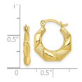thumbnail image 3 of FB Jewels 10K Yellow Gold Scalloped Textured Hollow Hoop Earrings, 3 of 3